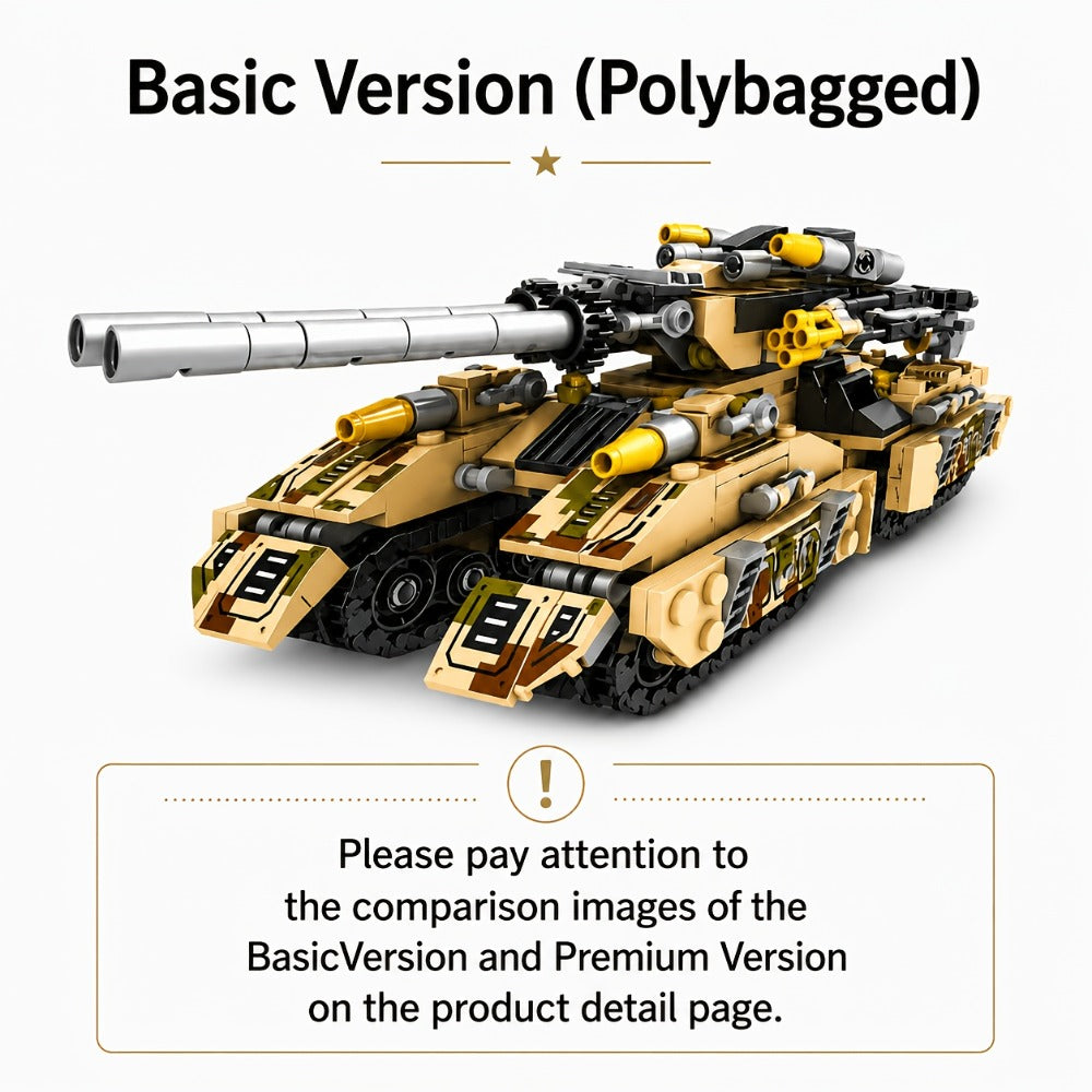 1628-Piece 8-in-1 Tank Building Block Model with White, Yellow, Bagged and Boxed Checkout Options — image 7