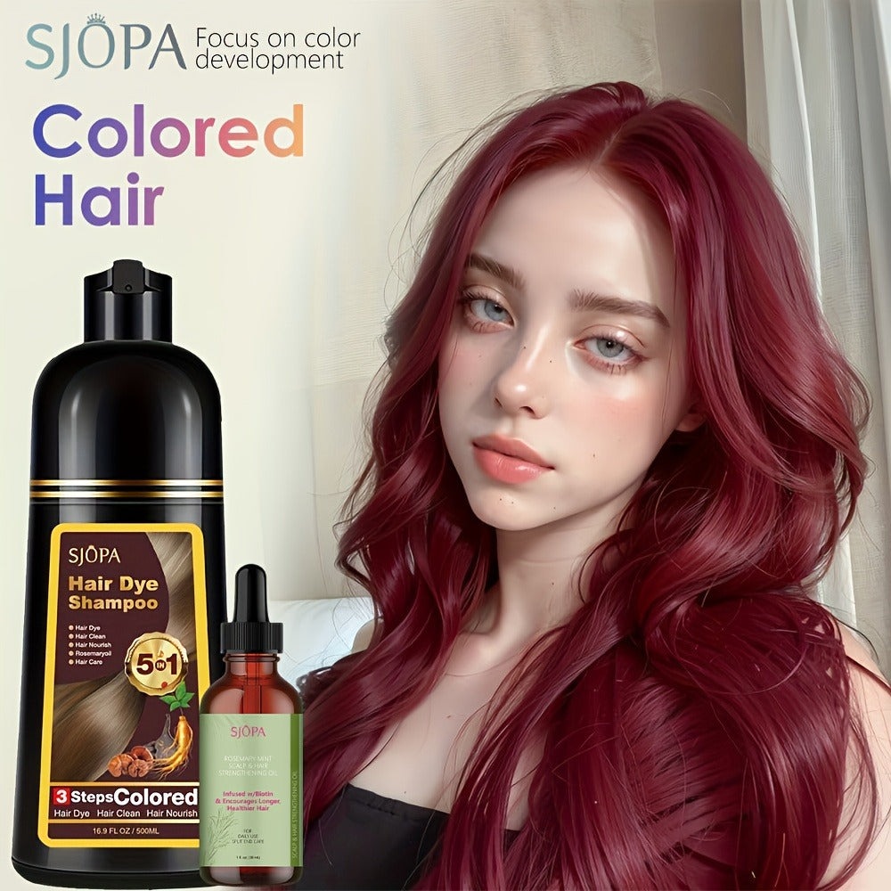 Natural Hair Dye Shampoo Kit 3-in-1 with Rosemary Oil & Squalane, Plant-Based Gray Hair Coverage — image 17