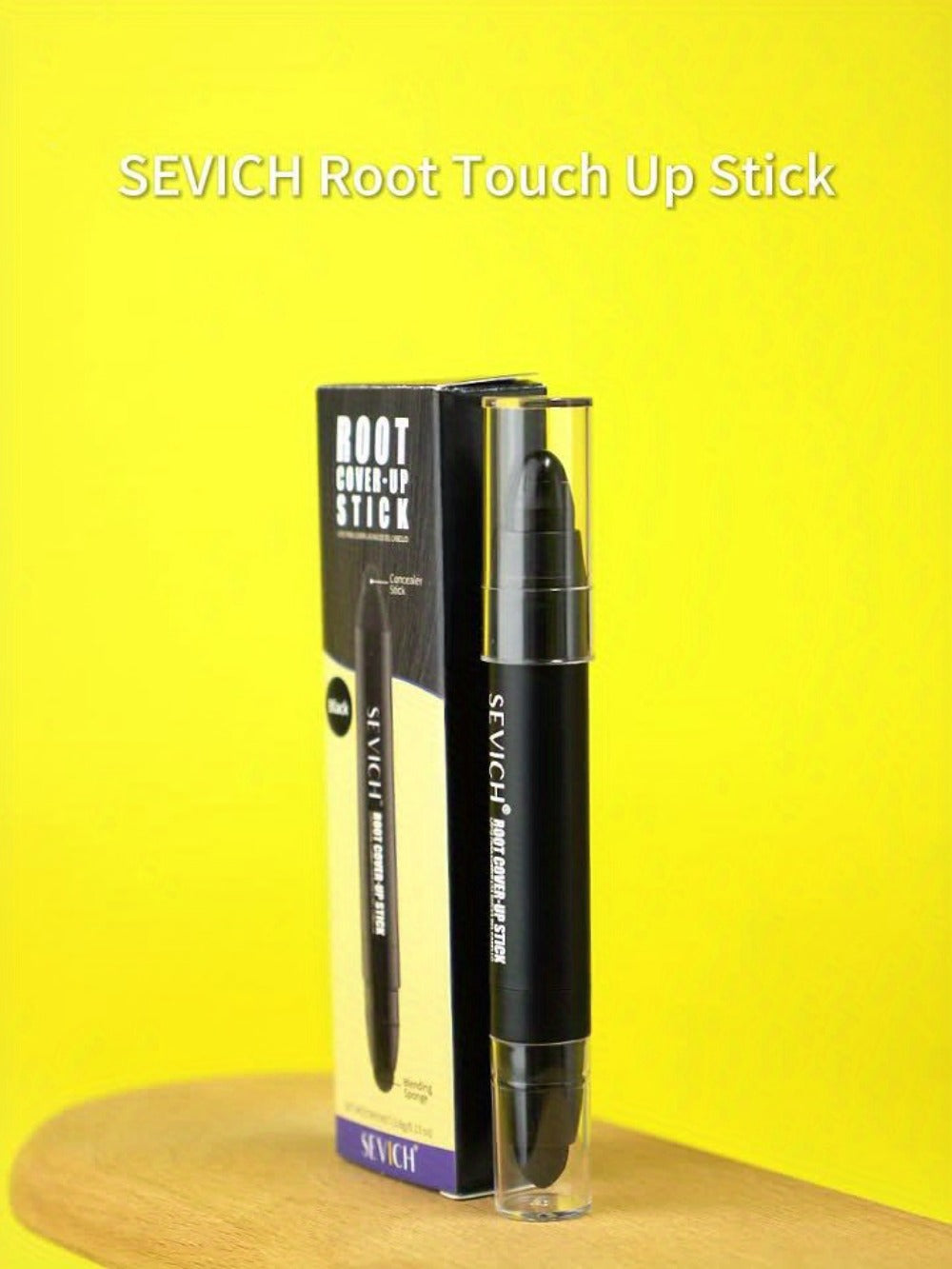 Instant Gray Root Coverage Stick for Men 2-Pack Sevich Beard & Hairline Color Pen, Sweat-Proof Precise Application Black & Da
