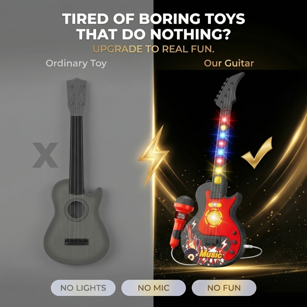 Kids Electric Guitar Toy with Microphone, Lights & Sounds, Musical Instrument Toy for Toddlers Ages 3-8 — image 13