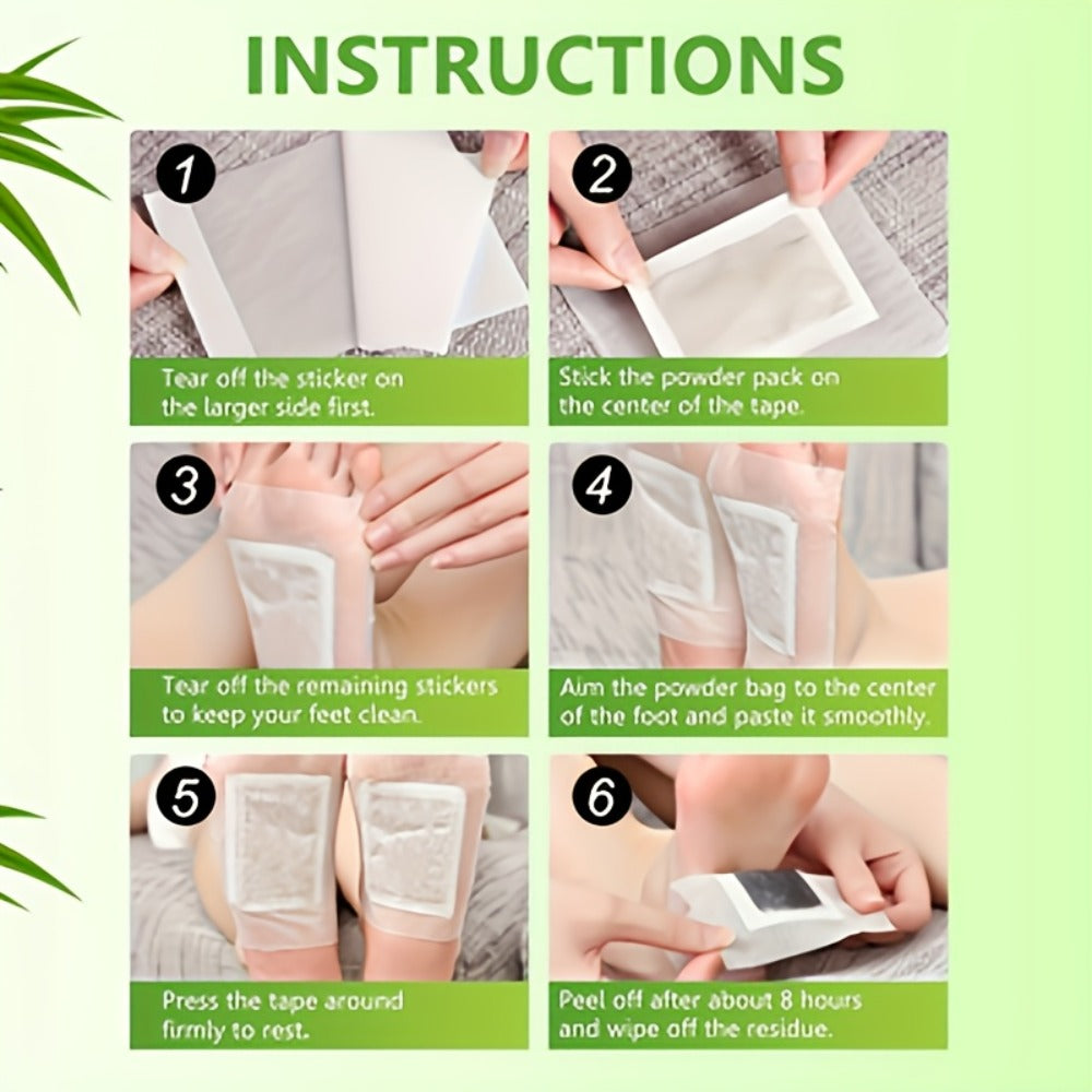 Foot Detox Patches Bamboo Charcoal & Ginger 50pcs 5 Bags – Deep Cleansing Overnight Foot Pads for Toxin Removal — image 5