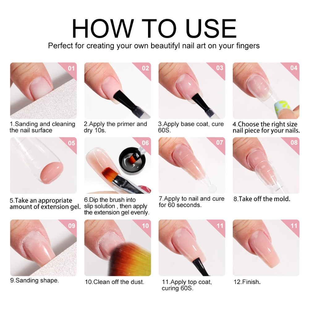 20-Color Gel Nail Polish Kit, Model ZH666-2 with UV LED Lamp, Red-to-Pink Shades, Base Coat and Top Coats — image 7