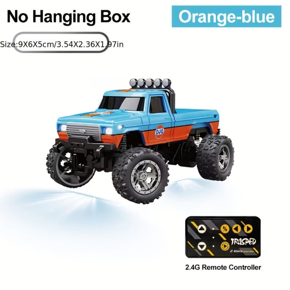 Remote Control Car, 1:64 Scale Alloy Mini Off-Road Truck with 2.4GHz Control, Shock Suspension, Running Lights and Five Color