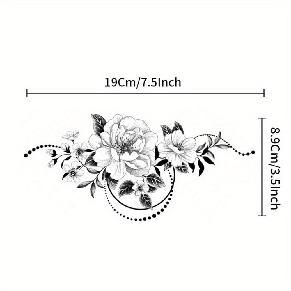 Temporary Tattoos, 10-Sheet Large Black Body Art Set with 60-Plus Floral, Ornamental and Symbol Motifs — image 5
