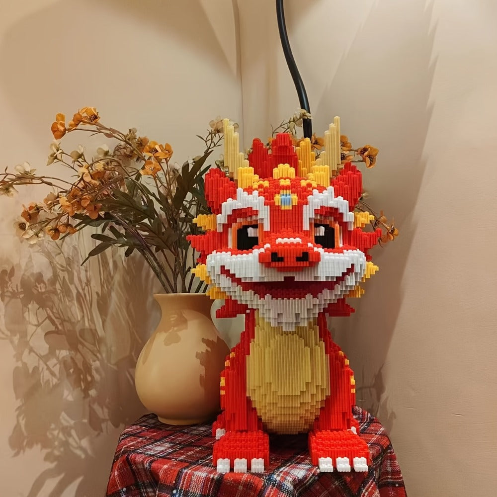 3D Chinese Dragon Model Assembly Set 4500pcs – DIY Build Mixed Color PP Festive Holiday Display Decoration Halloween Thanksgi