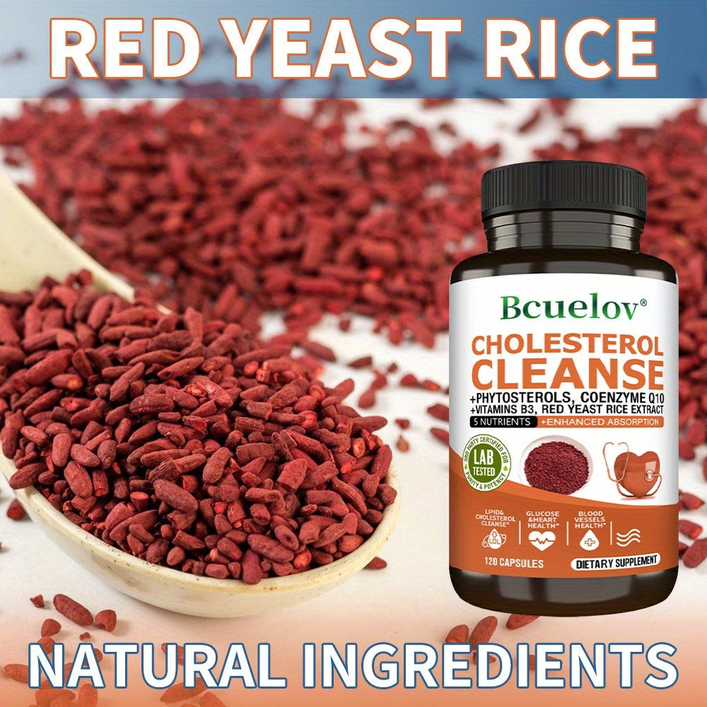 Herbal Supplement with Bcuelov Label, Phytosterols CoQ10 and Red Yeast Rice Capsules, 120 Count — image 6