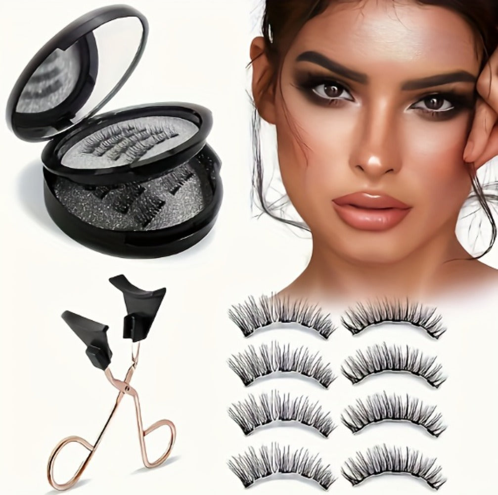 Magnetic False Eyelashes Kit with Eight Pairs, Round Storage Case and Metal Applicator Clip — image 19
