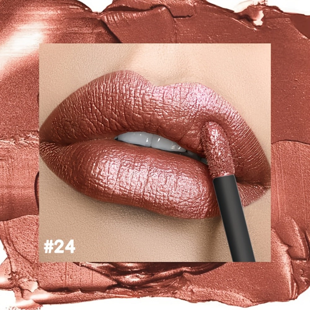 Metallic Shimmer Lip Gloss with Wand Applicator and Eleven Numbered Shade Options from 13 to 24 — image 17