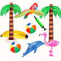 Hawaiian Party Decorations Inflatable Set 9 Pieces - Coconut Trees Beach Balls Flamingo Parrot Dolphin Banana with Pump — ima