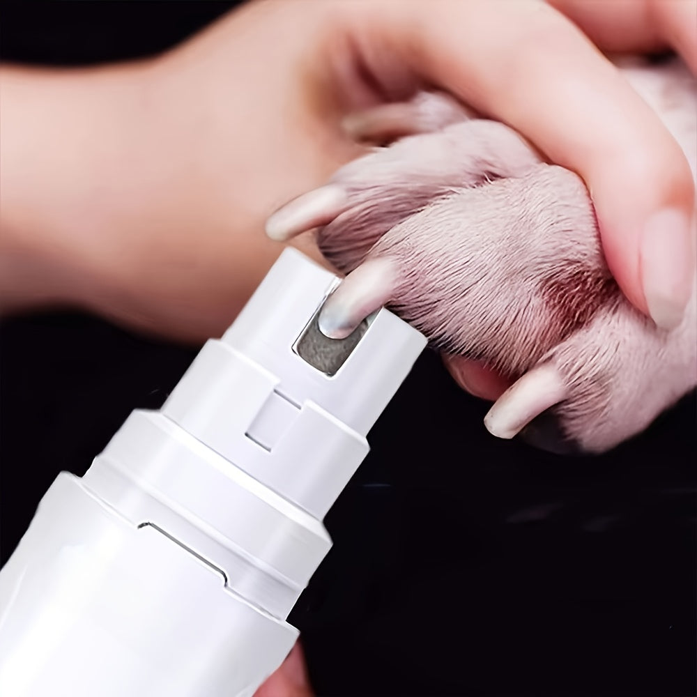Pet Nail Grinder, DXYE WANIR Rechargeable Two-Speed Tool with Three Port Sizes and White Finish — image 1