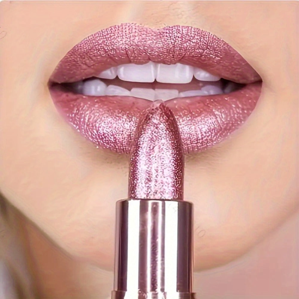 Shimmer Lipstick Set 2 Piece, Starry Sky High Gloss Waterproof Lip Color, Durable Glossy Shiny Lips Makeup for Women — image 
