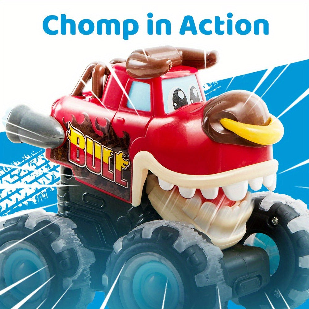 Monster Truck Toys for Toddlers 3-Pack LED Light Up Wheels Press & Go Animal Trucks Shark Bull Dinosaur — image 6