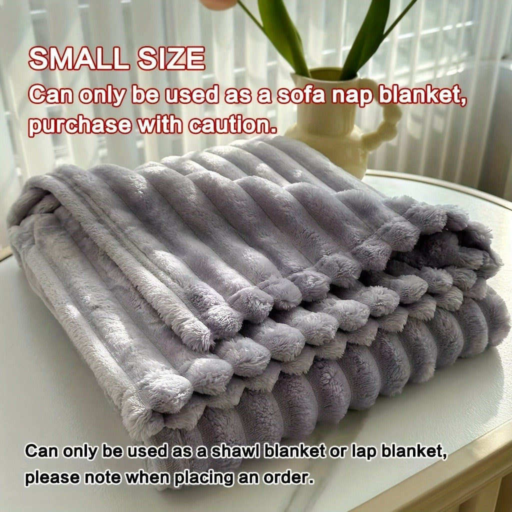 Fleece Blanket Double-Sided 3D Faux Rabbit Fur Throw – Ultra-Soft Thick 300-350g/m² for Home, Office, Travel & Camping — imag