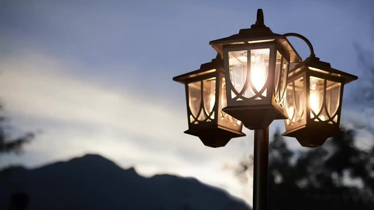Three-Head Solar Lamp Post, Up to 73 Inches with Four Height Settings and 3000K Light Label — image 11
