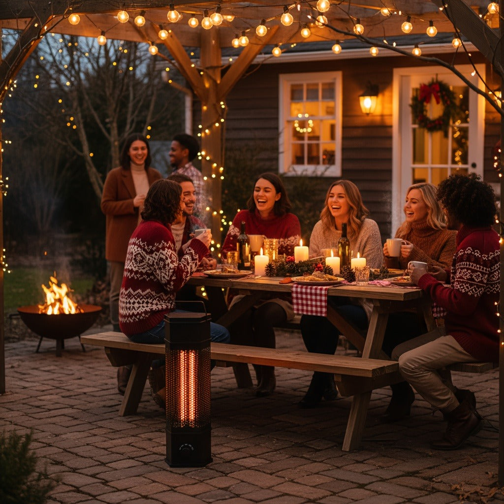 Electric Patio Heater 1400W 28", All-Around Radiant Heating with Tip-Over & Overheat Protection — image 14
