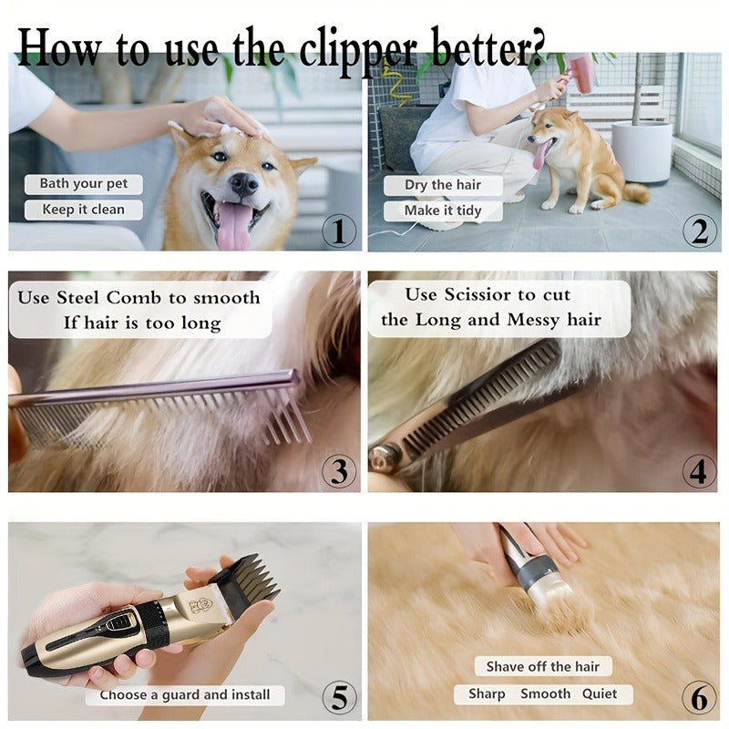Pet Hair Clipper, USB-Rechargeable Cordless Trimmer with Adjustable Comb and Four Package Options — image 21