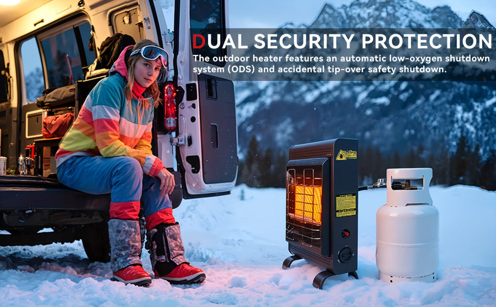 Black Cabinet Propane Heater with Three Heat Settings, Hose, Regulator and 24.4-Inch Pictured Height — image 13