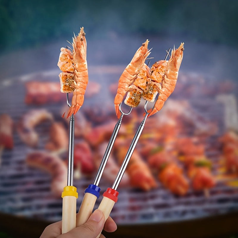 Marshmallow Roasting Sticks 12-Pack Extendable Stainless Steel + Bag, for Grilling, Camping and Outdoor Meals — image 12