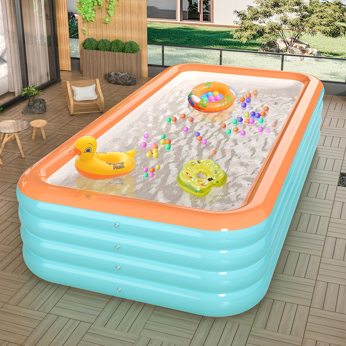 Inflatable Swimming Pool for Family Adults Kids, Large Above Ground Outdoor Backyard Pool for Garden, Patio and Yard Use — im
