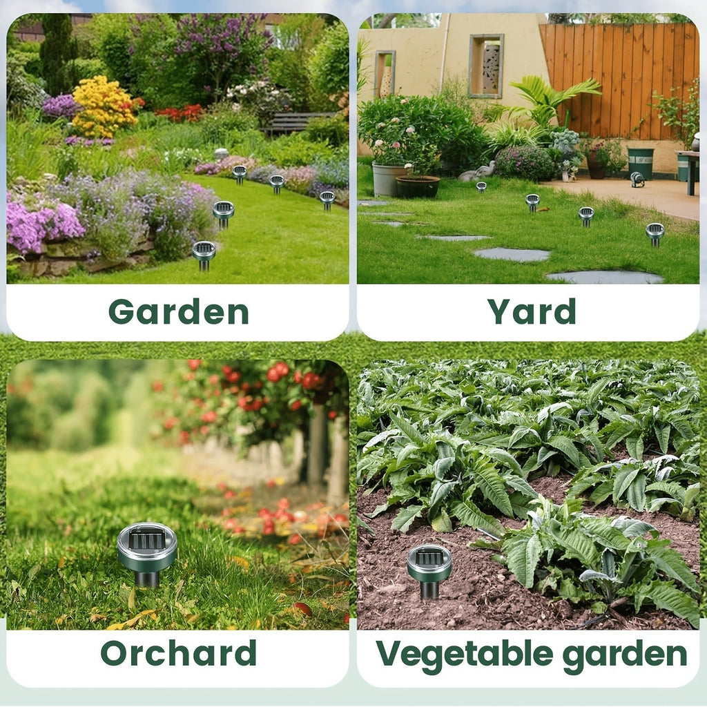 Solar Ultrasonic Pest Repeller Outdoor Rodent Stake for Yard Garden Farm Mole Snake Skunk Dog Device 2/4/6/10 Pack — image 12