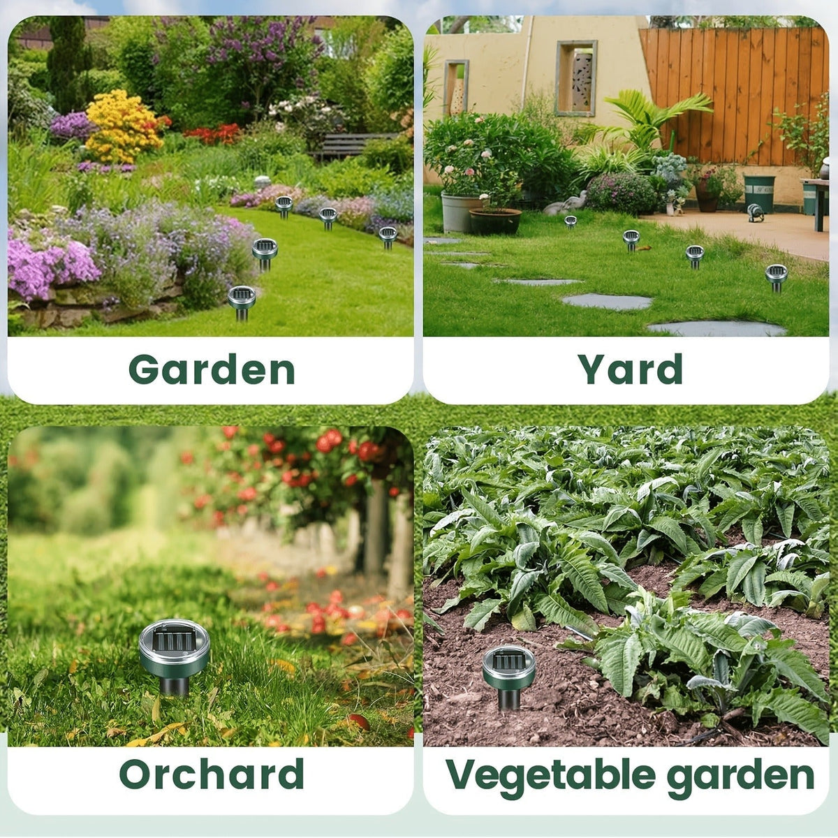 Solar Ultrasonic Pest Repeller Outdoor Rodent Stake for Yard Garden Farm Mole Snake Skunk Dog Device 2/4/6/10 Pack — image 12