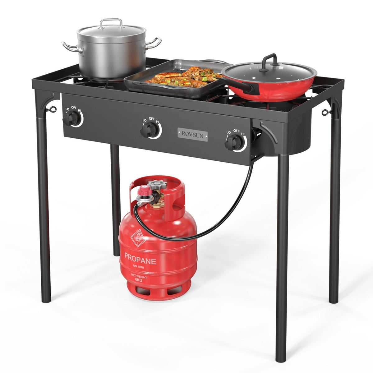 Outdoor Propane Burner Stove Cast Iron High Pressure Gas Cooker with Detachable Stand Legs — image 14