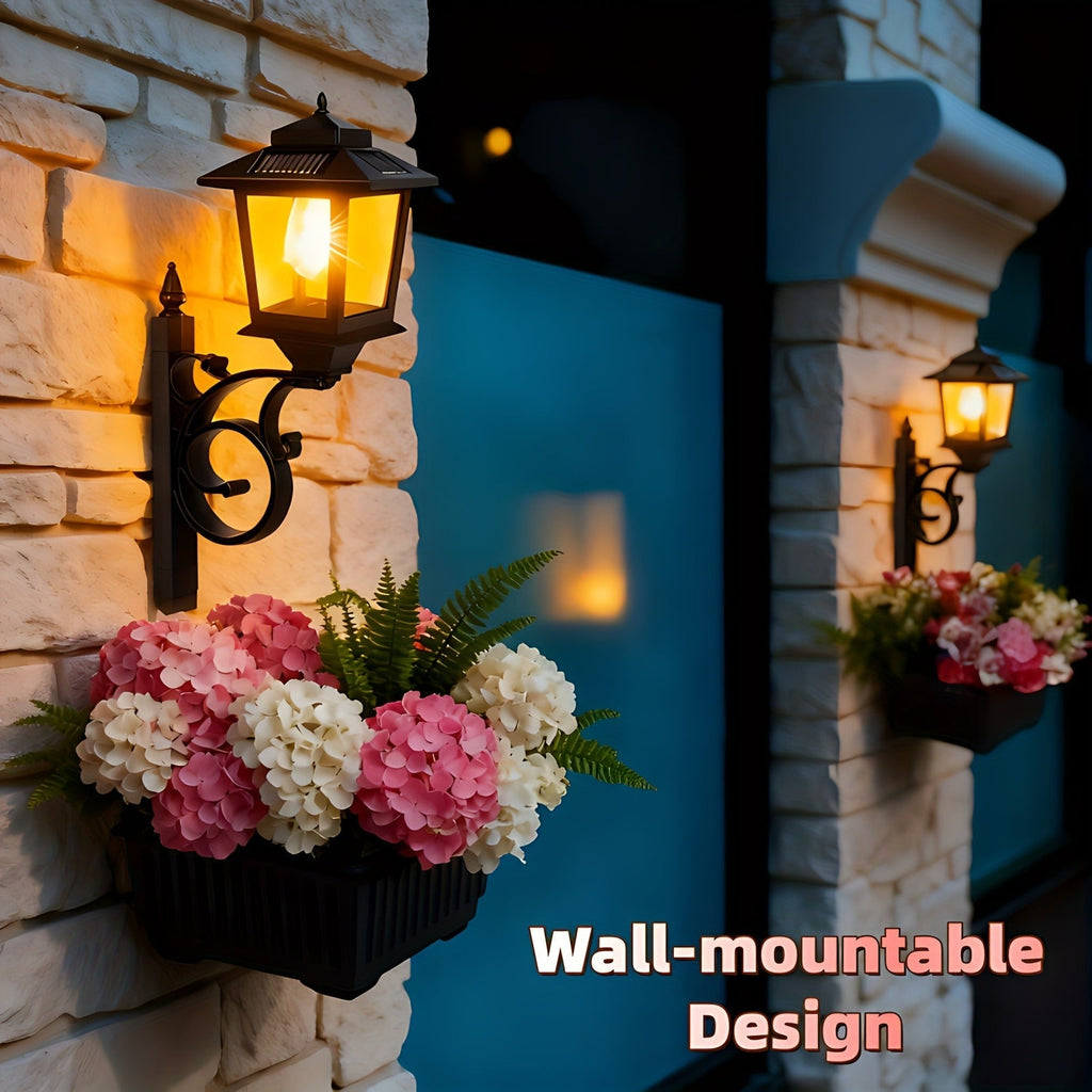 Solar Garden Light HOODINK Black Flower-Pot Lamp Post with Solar Panel, IP44 Label and 1- or 2-Pack Options — image 12
