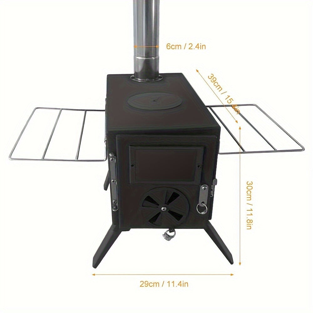 Wood Burning Camp Stove with Chimney Pipe Portable Outdoor Camping Stove for Cooking, BBQ, Boiling Water & Heating — image 15