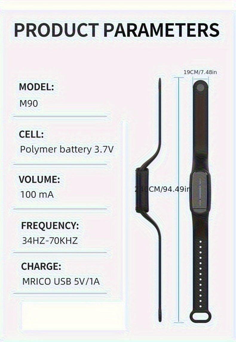 Mosquito Bracelet, Ultrasonic Soundwave Technology, USB Rechargeable, Wristband for Camping Outdoor Hiking Travel — image 11