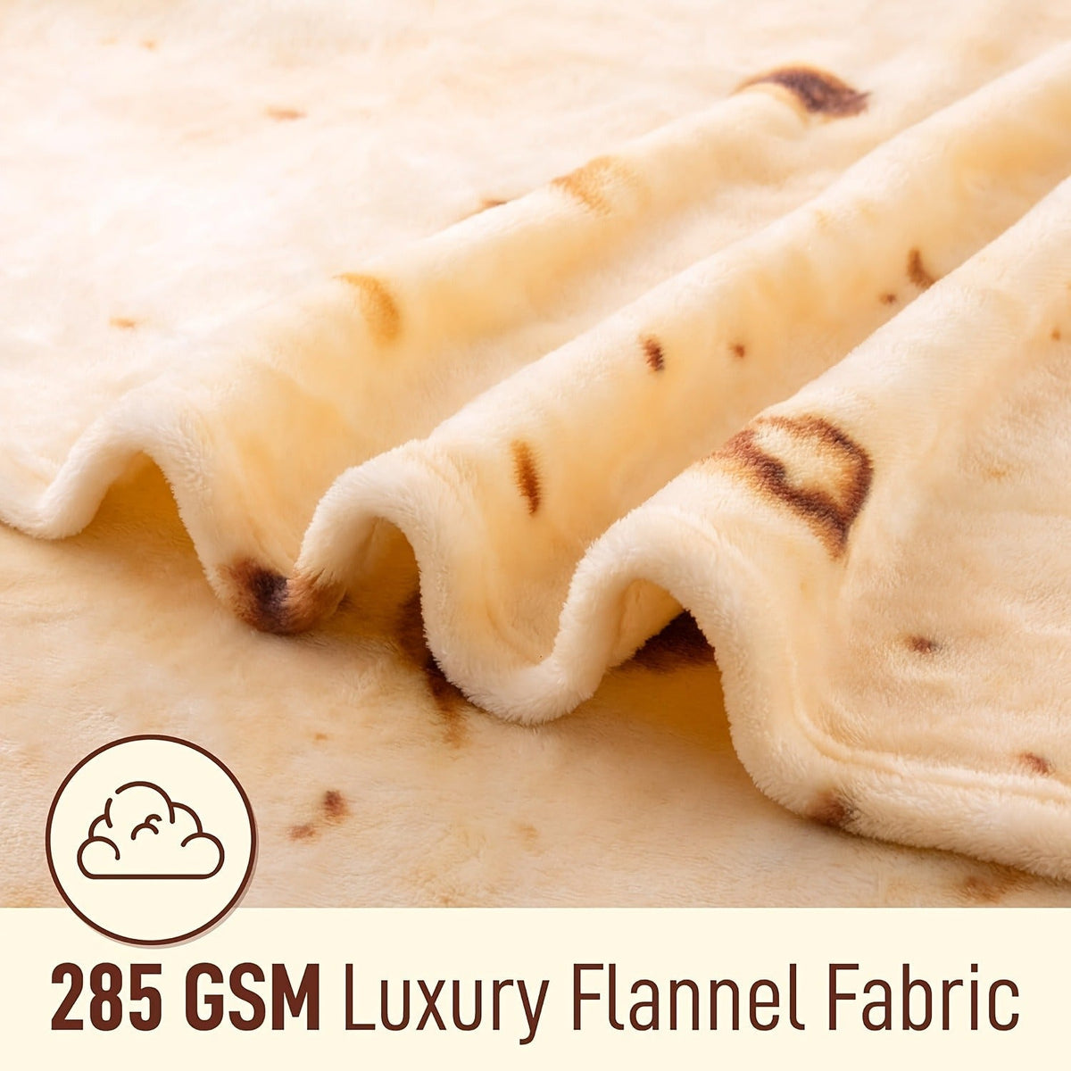 Round Tortilla Print Throw Blanket with Two-Sided Artwork and Five Diameter Options from 33.5 to 80 Inches — image 17