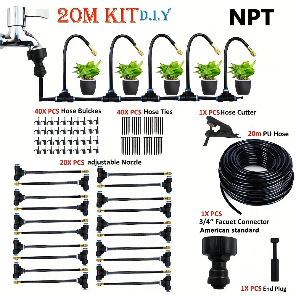 Drip Irrigation Kit Automatic Watering System Garden Sprinkler Misting Atomization Hose 5m, 20m — image 14