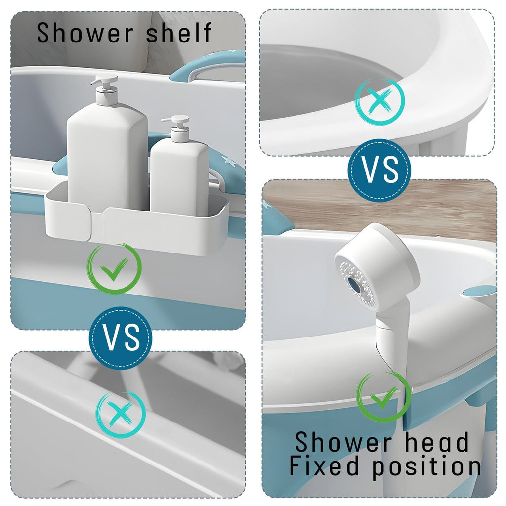 Portable Bathtub for Adults with Insulation Cover & Drainage Pipe, Foldable Hot Tub for Indoor Outdoor Sauna — image 14
