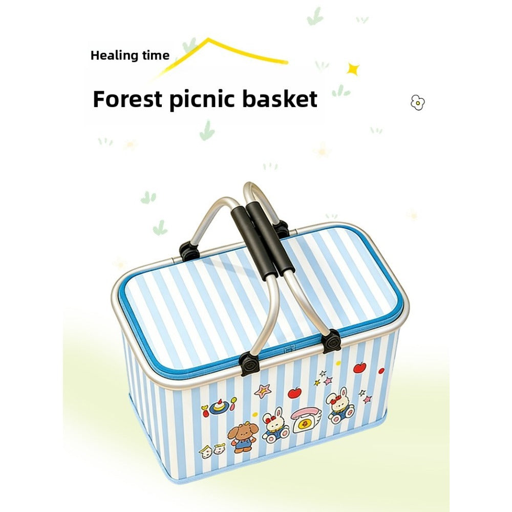 Insulated Picnic Box with Aluminum Frame – Collapsible Thermal Camping Storage Basket for Outdoor Picnic, BBQ — image 16