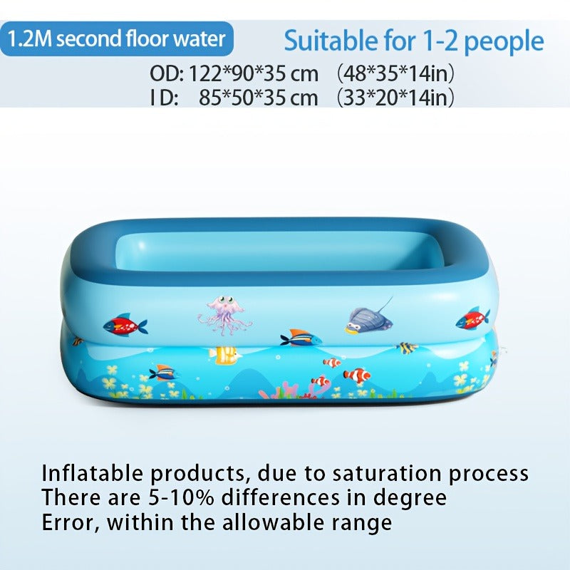 Inflatable Pool XL Extra Large Backyard Swimming Pool 3-Chamber Thick PVC Family Pool for Adults Kids Summer Outdoor Fun Mult