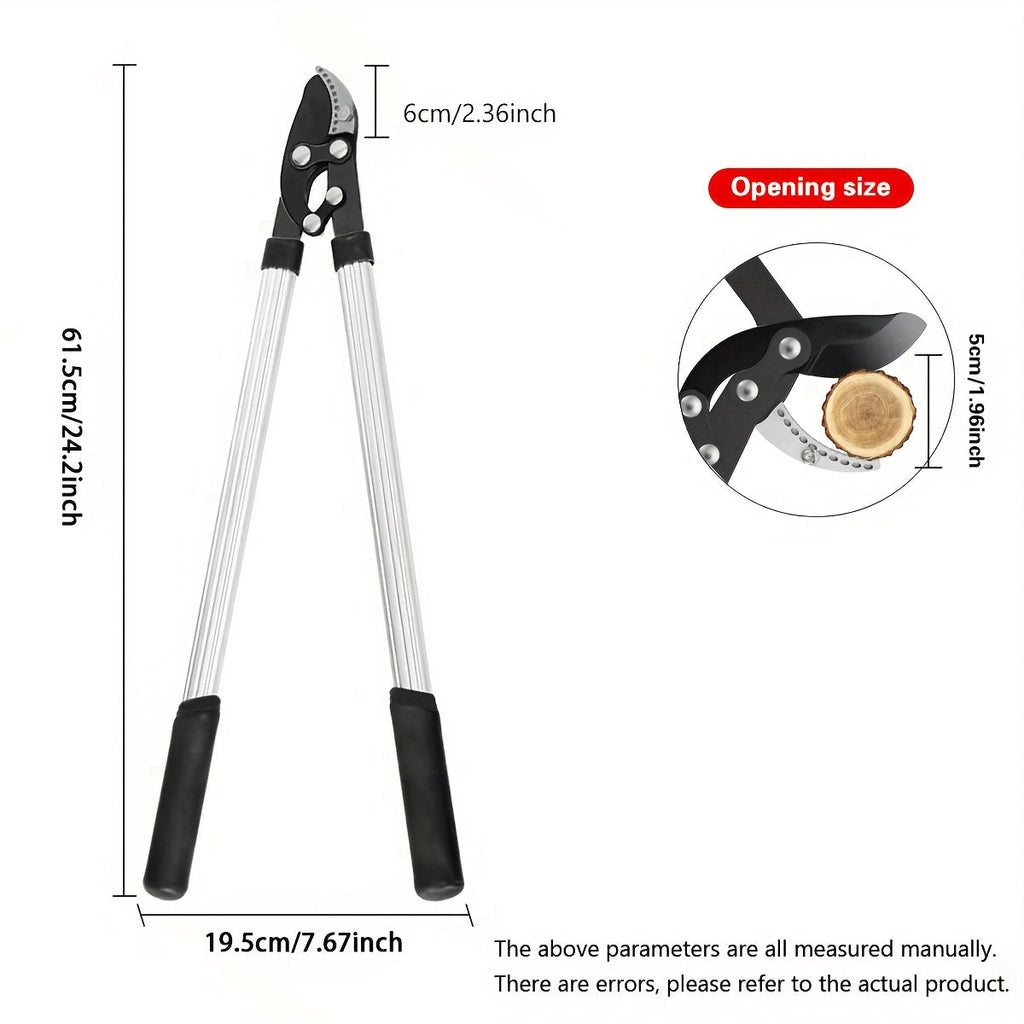 Telescoping Long-Handle Pruning Shears with Silver-Color Shafts, Black Grips and Curved Bypass Blade — image 9