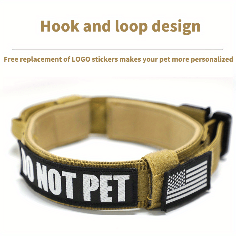 Wide Tactical Dog Collar with Grab Handle, Quick-Release Buckle and Patch Panel in M, L or XL — image 5