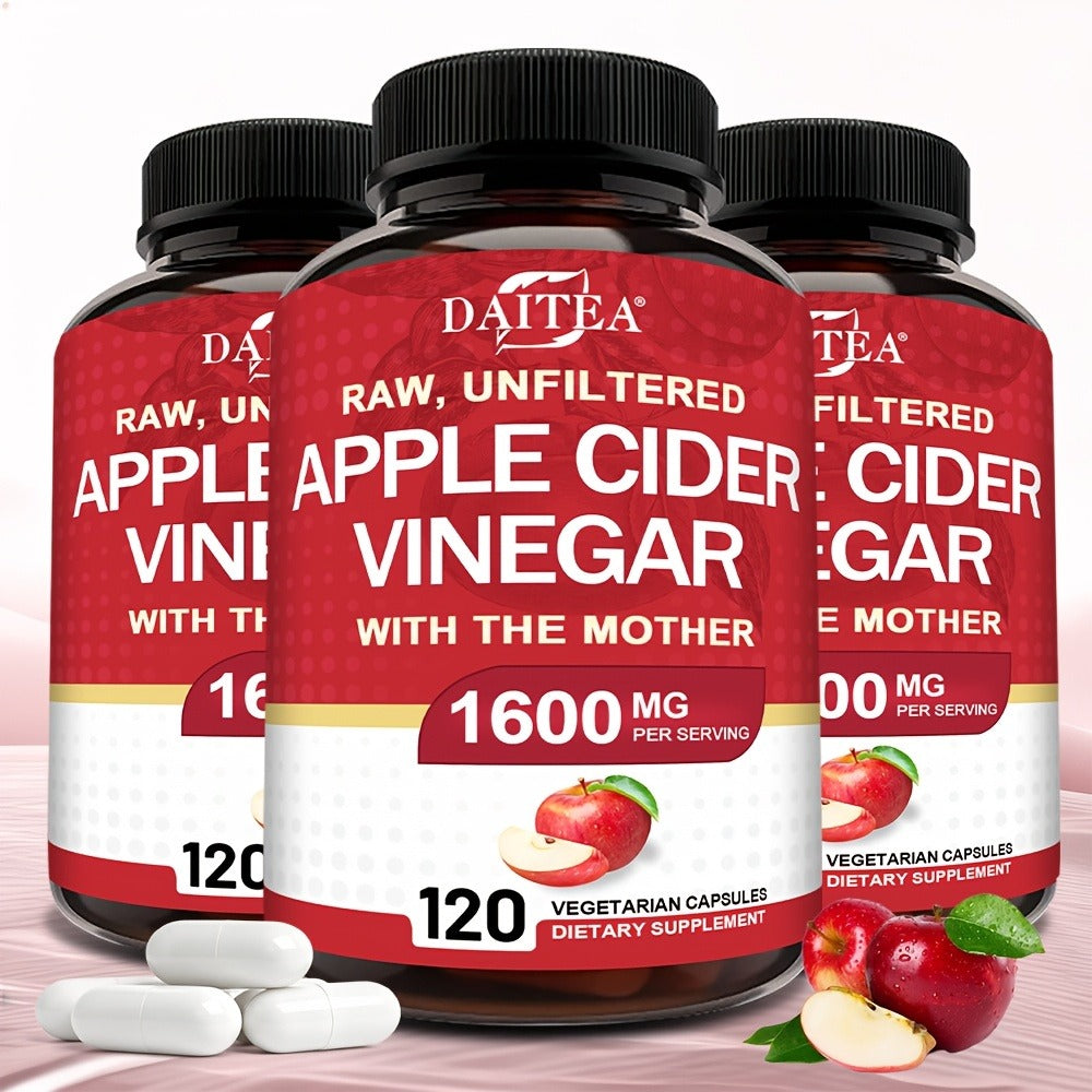Apple Cider Vinegar Capsules 1600mg with Vitamin & Mineral Blend, Digestion for Bath Time, Home Spa and Personal Care — image