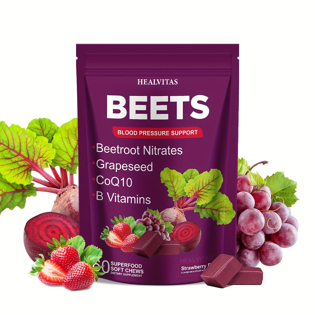 Beet Root Gummies for Blood Pressure & Heart Health with CoQ10 Vitamin B12 B6 Grapeseed Extract — image 12