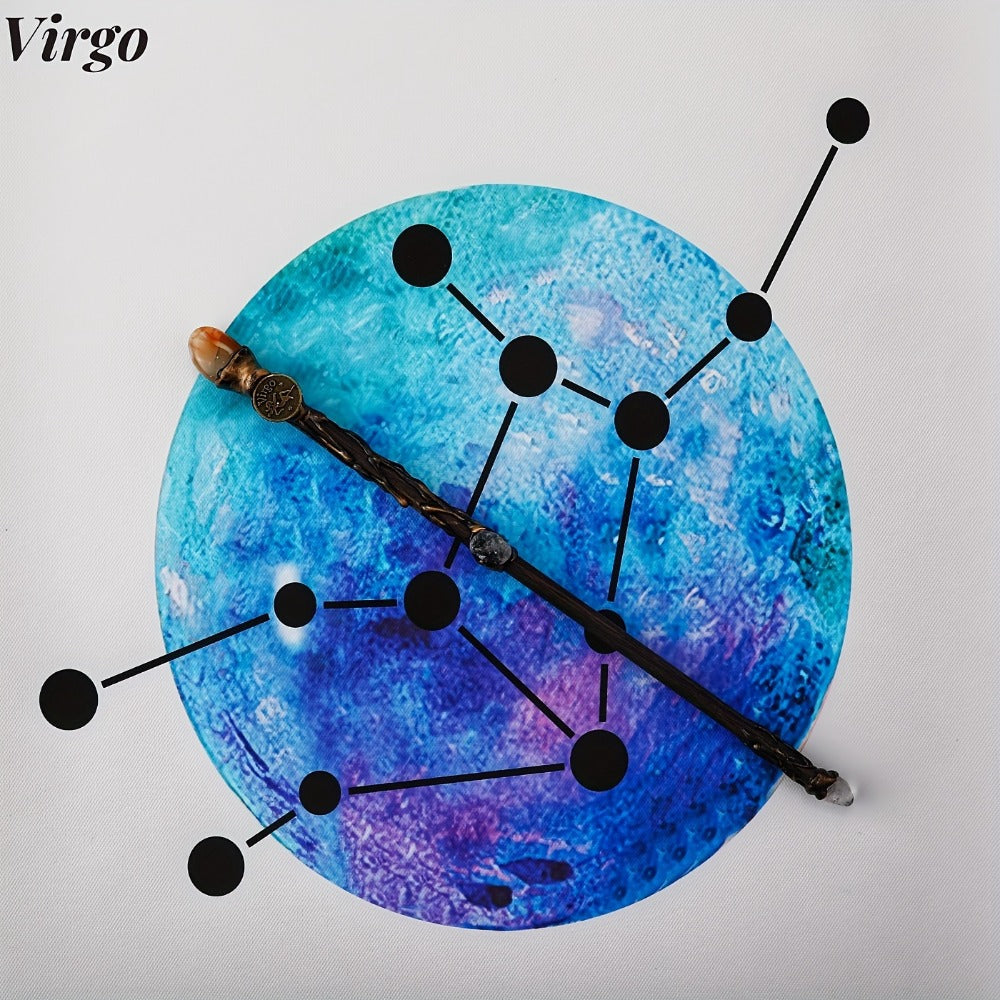 Zodiac Crystal Magic Wand with Gift Box – Handmade Astrology Wand All 12 Signs Aries Taurus Gemini Cancer Leo Virgo Libra Sco