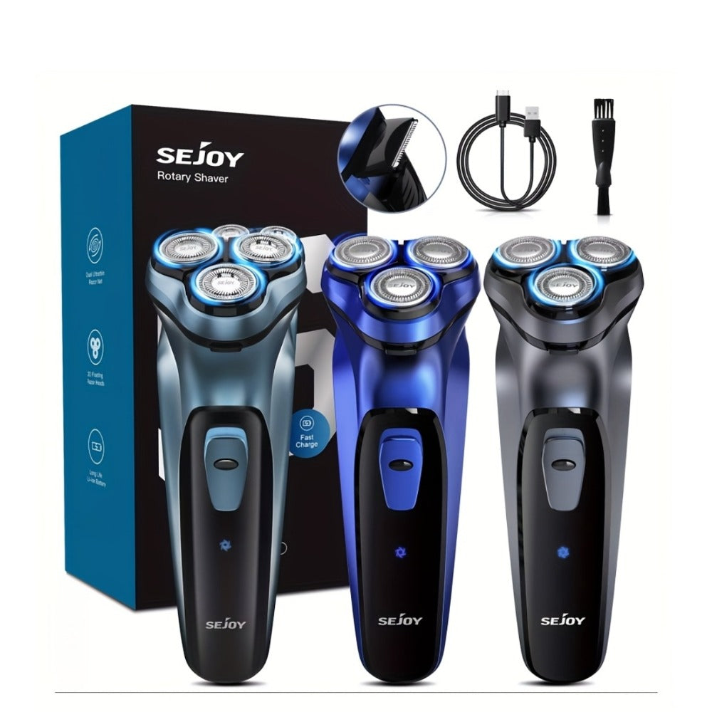 Cordless Electric Razor for Men Rechargeable Fast Charging Washable Heads Face Shaver – Smooth Close Shave Portable Electric 