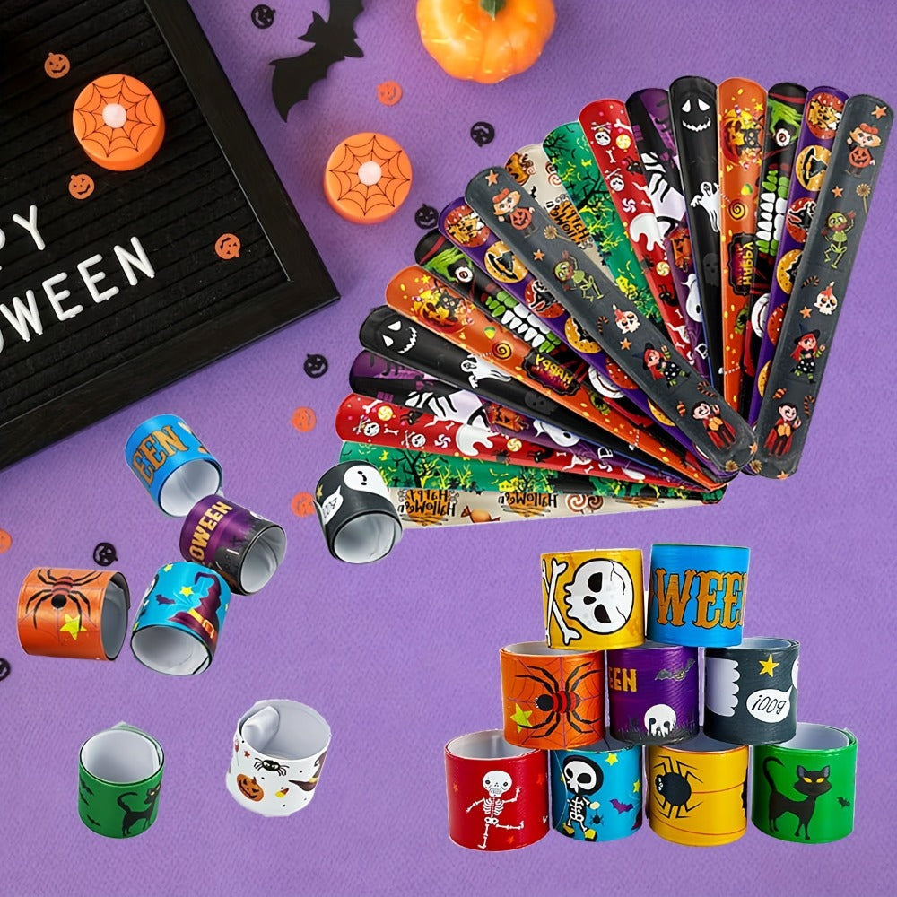 Halloween Slap Bracelets Bulk for Kids, 54/100PCS Halloween Party Favors for Boys & Girls, Spooky Bag Stuffers — image 7