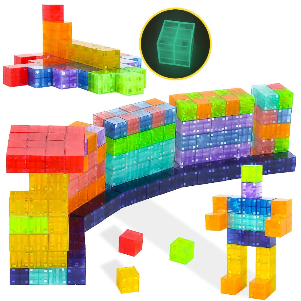 3D Magnetic Cubes 54PCS for Kids, True Three-Dimensional STEM Building with the Listed Color, Size or Set Options for Everyda