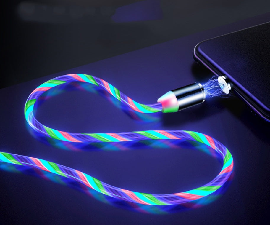 Flowing Light Magnetic Streamer Data Cable - iPhone, Android & Type-C