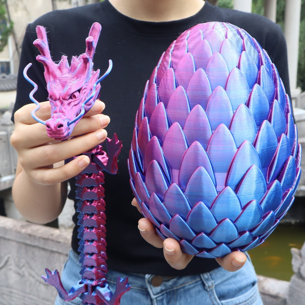Dragon Egg Gift Set 3D Printed, 7.09in Scaled Egg + 23.62in Large Dragon with the Listed Color, Size or Set Options for Every