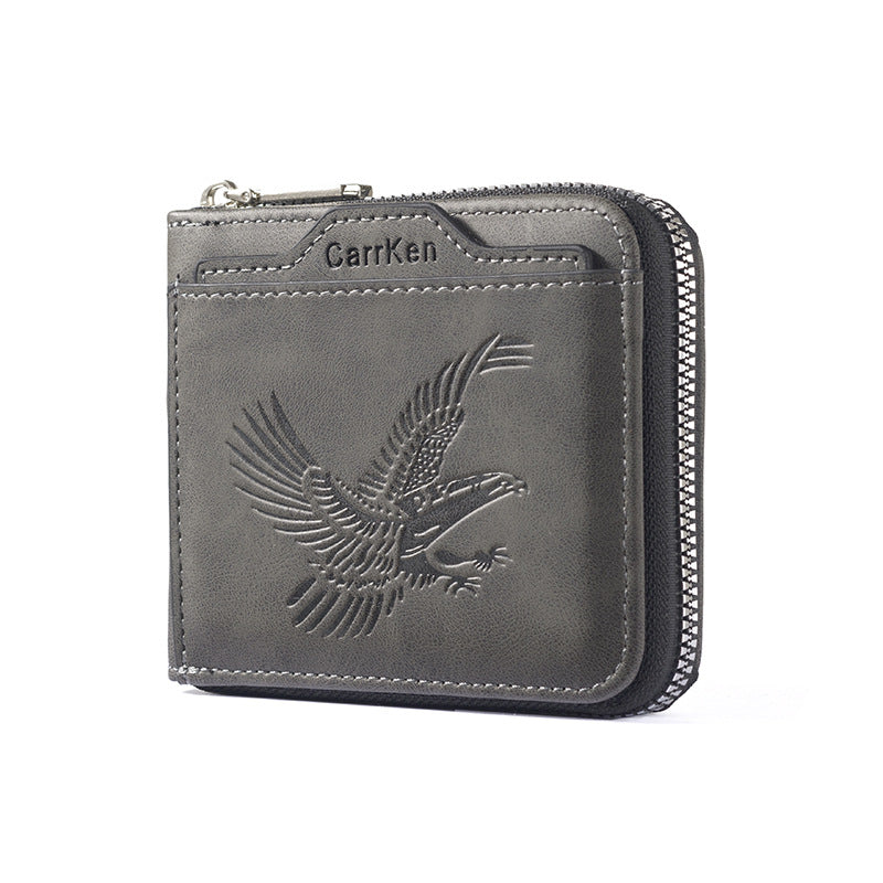 Short Retro Embossed New Horizontal Men's Wallet