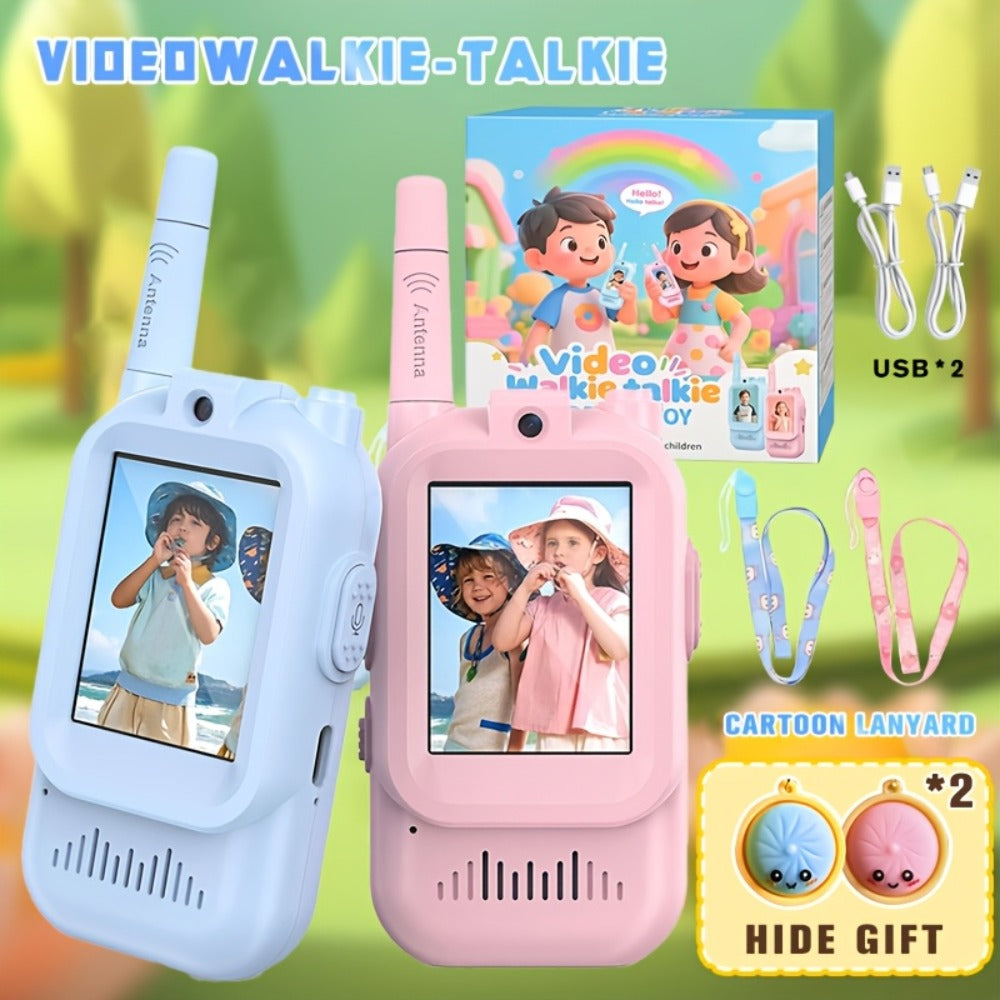 2-Pack Kids Walkie Talkie Toy 2.4GHz, Video Call, Voice Changer & HD Camera, Long-Range Wireless Communication — image 1
