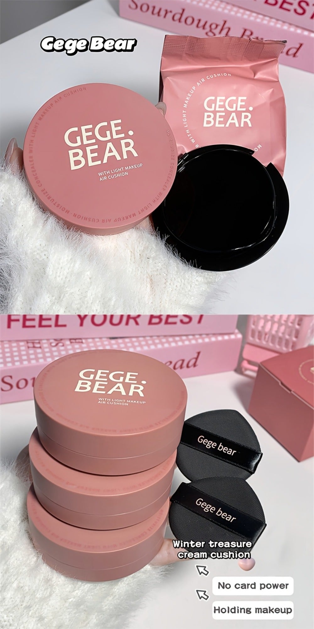 Oil Control Cushion BB Foundation with Replacement Core, Waterproof Sweatproof Invisible Pore Coverage — image 11