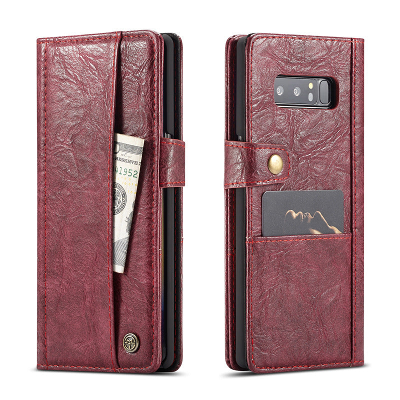 Samsung Note8 crack retro simulation leather flip wallet card Samsung note9 protective cover