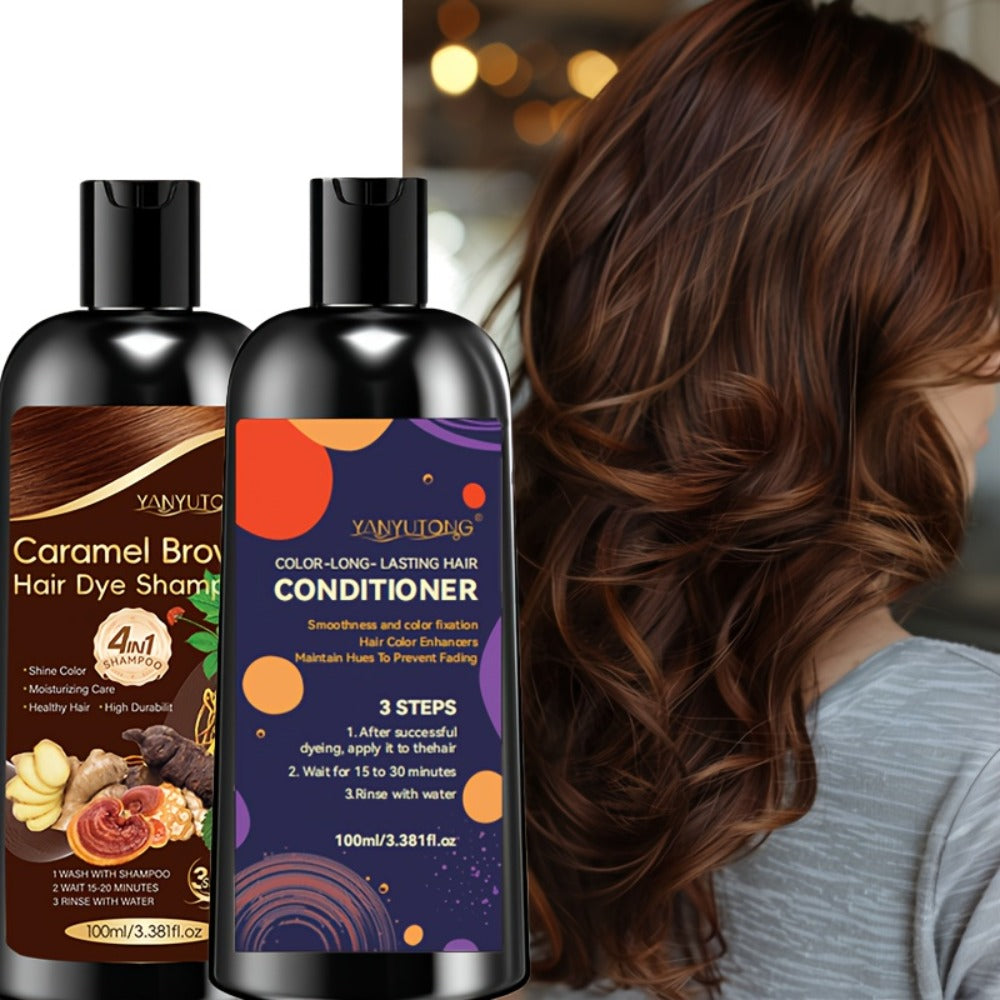 Hair Color Shampoo, YANYUTONG 4-in-1 Color Shampoo and Conditioner Pair in Three Color Options — image 2