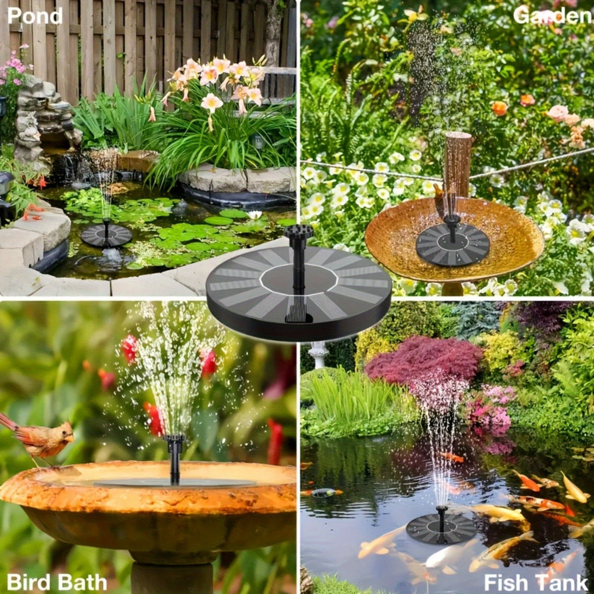 Outdoor Fountain Solar Powered for Garden, Pathway and Patio Lighting, with the Listed Configuration — image 3